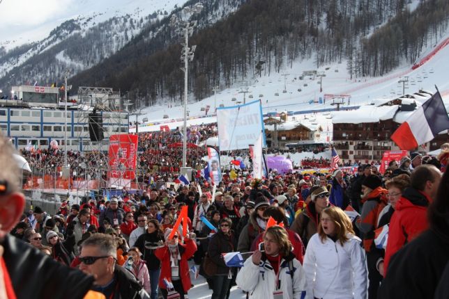 Le public dans l'air d'arrivée